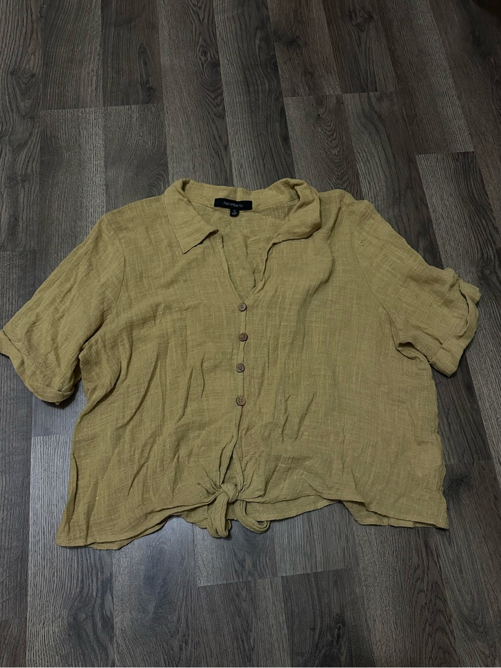 boho button up with tie detail